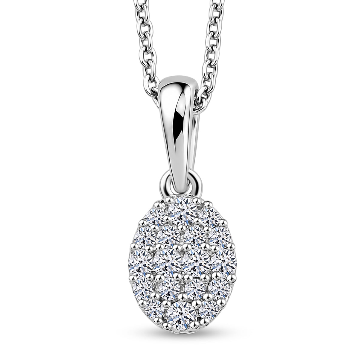 LUXURIANT DIAMOND - Lab Grown Diamant SI-GH Schmuckset ca. 50 cm 925 Silber Rhodiniert ca. 0.15 ct