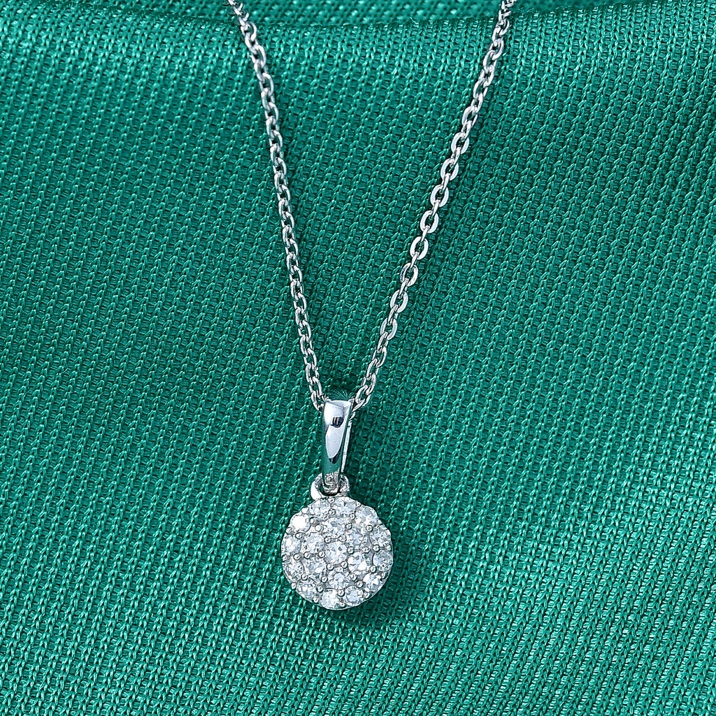 LUXURIANT DIAMOND - Lab Grown Diamant SI-GH Schmuckset ca. 50 cm 925 Silber Rhodiniert ca. 0.15 ct