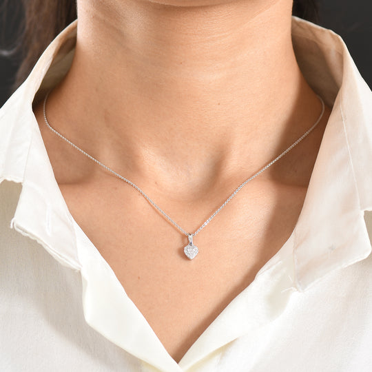 LUXURIANT DIAMOND - Lab Grown Diamant SI-GH Schmuckset ca. 50 cm 925 Silber Rhodiniert ca. 0.15 ct