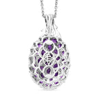 EVER TRUE Afrikanischer Amethyst, Weißer Zirkon Schmuckset ca. 50 cm ca. 4.64 ct