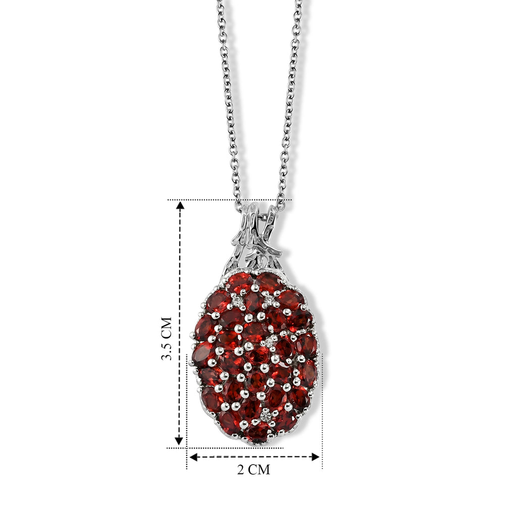 EVER TRUE Roter Granat, Weißer Zirkon Schmuckset ca. 50 cm ca. 6.63 ct