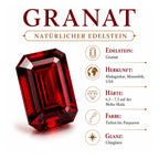 EverTrue roter Granat und Zirkon Cluster Anhänger mit 50cm Edelstahl-Kette, Bronze mit Platin-E-Beschichtung - 6,63 ct.
