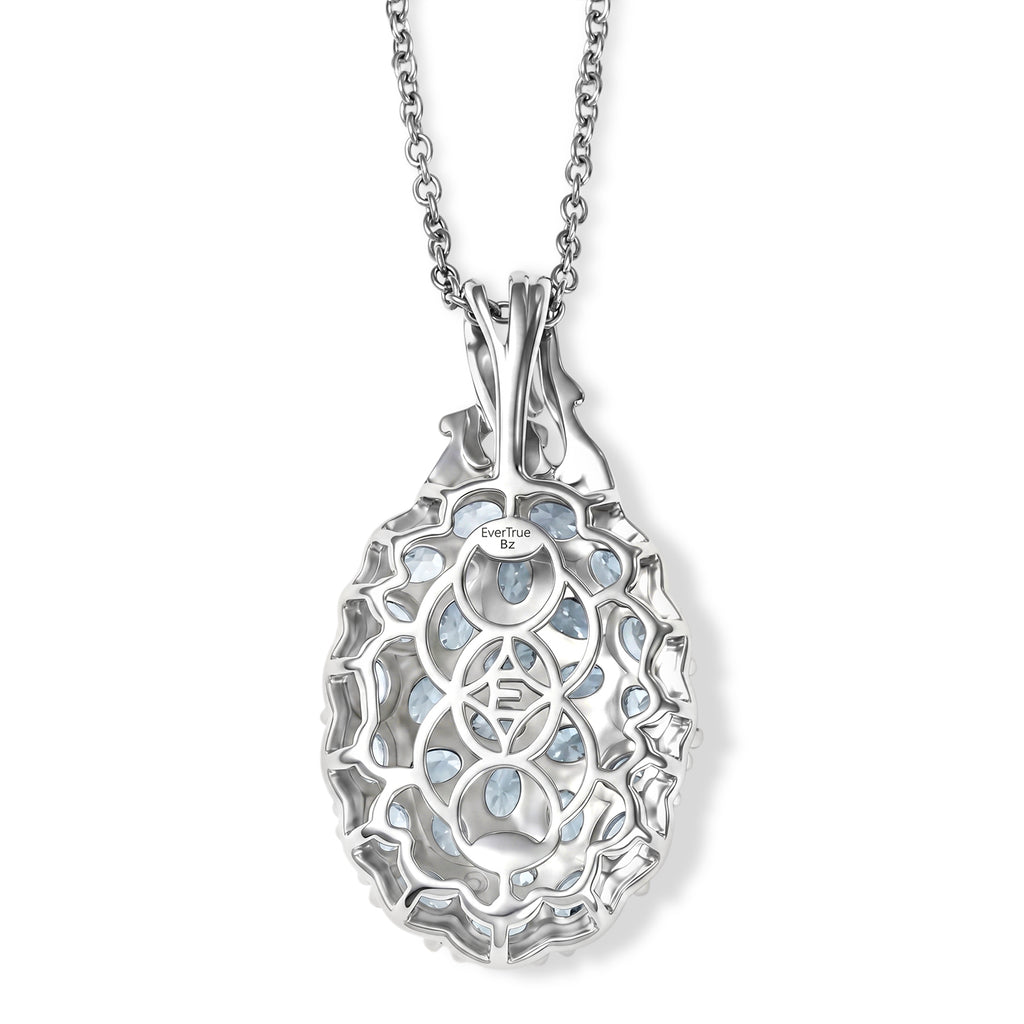 EVER TRUE Himmelblauer Topas, Weißer Zirkon Schmuckset ca. 50 cm ca. 5.79 ct