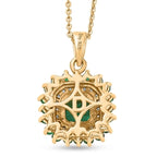 D'Joy AAA Kagem Sambischer Smaragd Schmuckset ca. 50 cm 925 Silber 750 Gelbgold vermeil (10-15 Werktage Lieferzeit) ca. 1.29 ct