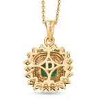 D'Joy AAA Kagem Sambischer Smaragd Schmuckset ca. 50 cm 925 Silber 750 Gelbgold vermeil (10-15 Werktage Lieferzeit) ca. 1.29 ct
