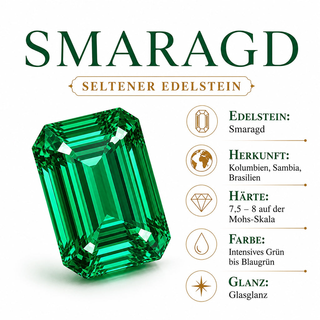 D'Joy AAA Kagem Sambischer Smaragd Schmuckset ca. 50 cm 925 Silber 750 Gelbgold vermeil (10-15 Werktage Lieferzeit) ca. 1.29 ct