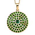 D'Joy AA Kagem Sambischer Smaragd Schmuckset ca. 45 cm 925 Silber 750 Gelbgold vermeil (10-15 Werktage Lieferzeit) ca. 1.12 ct