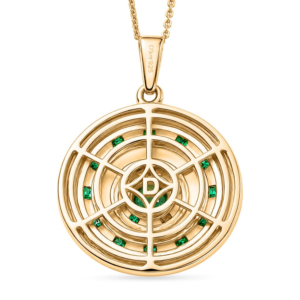 D'Joy AA Kagem Sambischer Smaragd Schmuckset ca. 45 cm 925 Silber 750 Gelbgold vermeil (10-15 Werktage Lieferzeit) ca. 1.12 ct