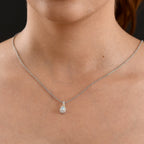 D'Joy AA Natürlicher, äthiopischer Welo Opal, Weißer Zirkon Schmuckset ca. 50 cm 925 Silber Platiniert und vergoldet und Edelstahl Platiniert ca. 0,39 ct.