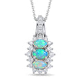 D'Joy AA Natürlicher, äthiopischer Welo Opal Anhänger mit Kette, ca. 50 cm 925 Silber Rhodiniert ca. 1.49 ct