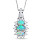 D'Joy AA Natürlicher, äthiopischer Welo Opal Anhänger mit Kette, ca. 50 cm 925 Silber Rhodiniert ca. 1.49 ct