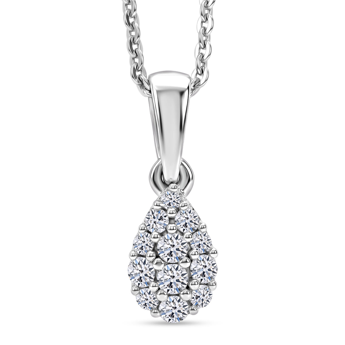LUXURIANT DIAMOND - Lab Grown Diamant SI-GH Schmuckset ca. 50 cm 925 Silber Rhodiniert ca. 0.15 ct