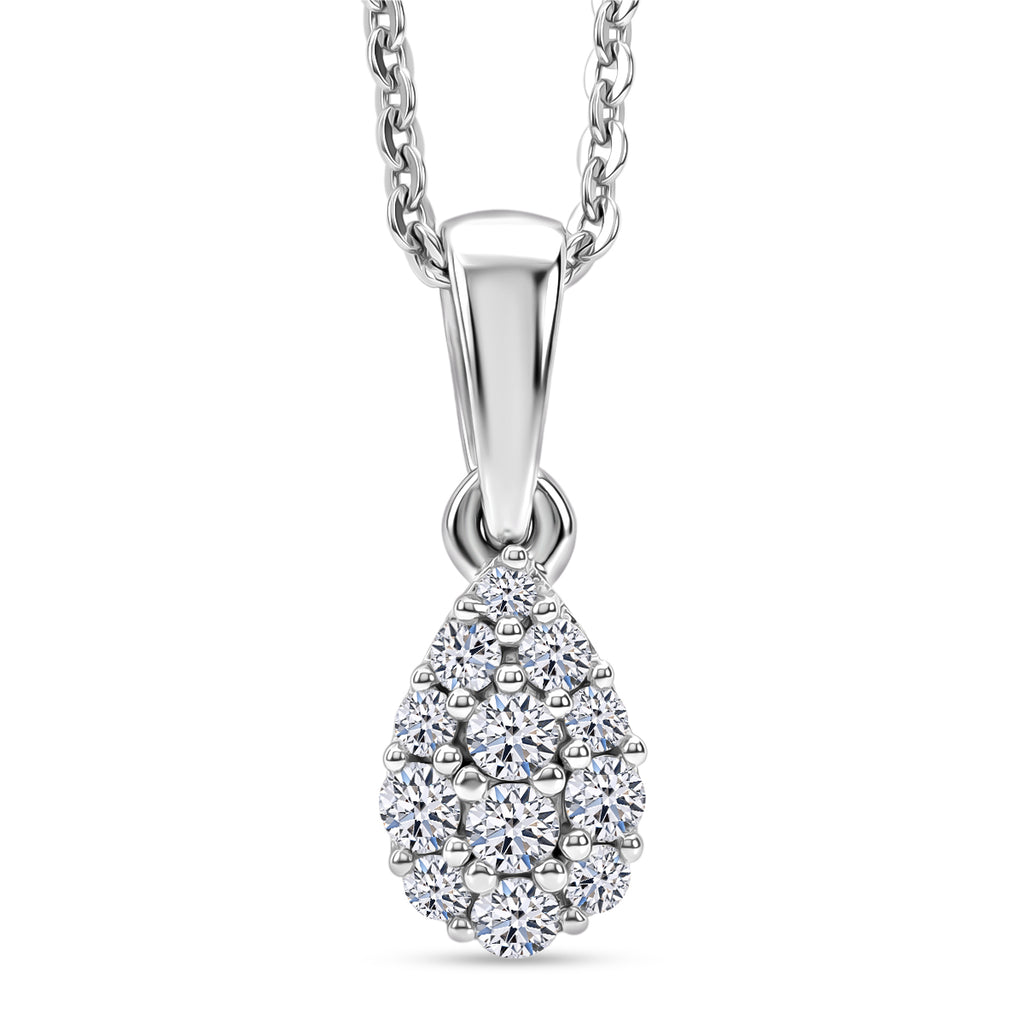 LUXURIANT DIAMOND - Lab Grown Diamant SI-GH Schmuckset ca. 50 cm 925 Silber Rhodiniert ca. 0,15 ct.