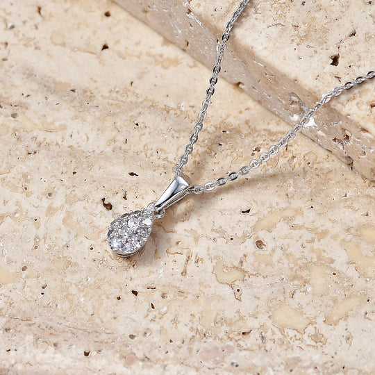 LUXURIANT DIAMOND - Lab Grown Diamant SI-GH Schmuckset ca. 50 cm 925 Silber Rhodiniert ca. 0.15 ct