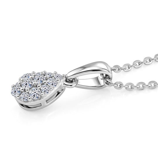 LUXURIANT DIAMOND - Lab Grown Diamant SI-GH Schmuckset ca. 50 cm 925 Silber Rhodiniert ca. 0.15 ct