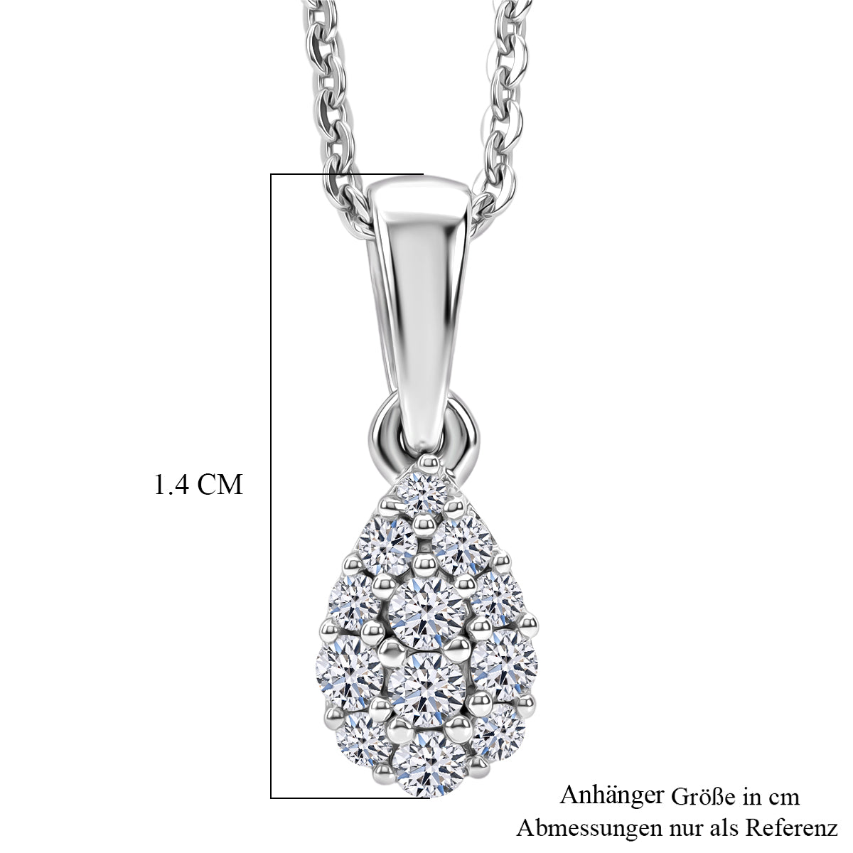 LUXURIANT DIAMOND - Lab Grown Diamant SI-GH Schmuckset ca. 50 cm 925 Silber Rhodiniert ca. 0.15 ct