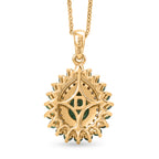 D'Joy AAA Kagem Sambischer Smaragd Schmuckset ca. 50 cm 925 Silber 750 Gelbgold vermeil ca. 1.12 ct