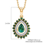 D'Joy AAA Kagem Sambischer Smaragd Schmuckset ca. 50 cm 925 Silber 750 Gelbgold vermeil ca. 1.12 ct