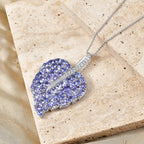 D'Joy Tansanit, Weißer Zirkon Schmuckset ca. 50 cm 925 Silber Rhodiniert ca. 10,68 ct.