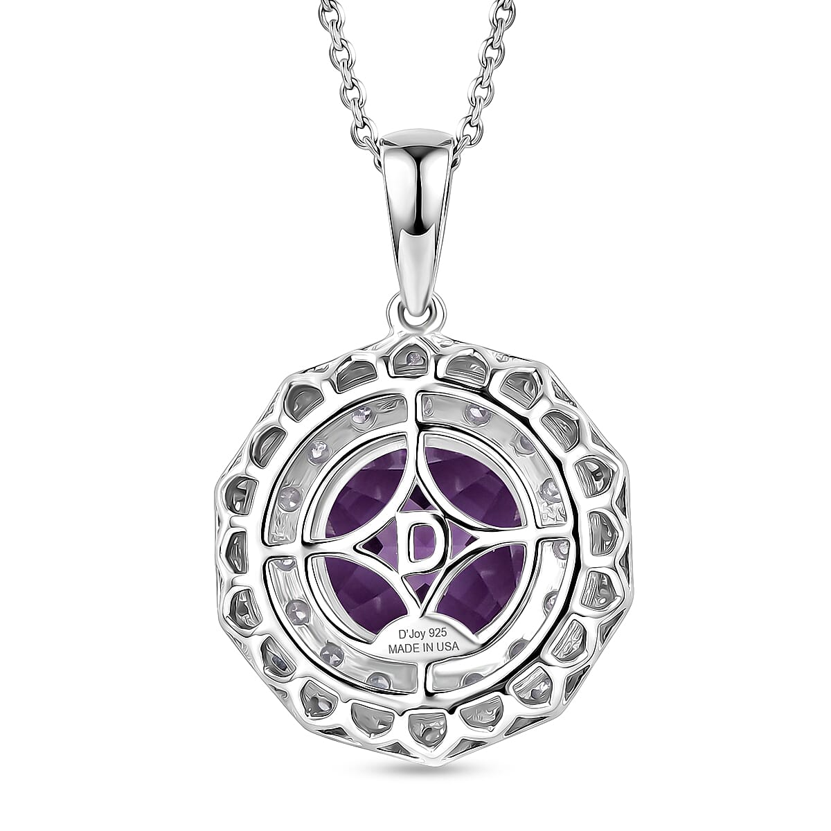 D'Joy AA Sambischer Amethyst, Moissanit AGI zertifiziert Schmuckset ca. 45 cm 925 Silber Rhodiniert ca. 3,88 ct.