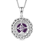 D'Joy AA Sambischer Amethyst, Moissanit AGI zertifiziert Schmuckset ca. 45 cm 925 Silber Rhodiniert ca. 3,88 ct.