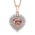 D'Joy AA Morganit, Moissanit Schmuckset ca. 45 cm 925 Silber 750 Roségold vermeil ca. 2,04 ct.