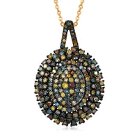 D'Joy Multi-Diamant Schmuckset ca. 50 cm 925 Silber 750 Gelbgold vermeil ca. 1.00 ct