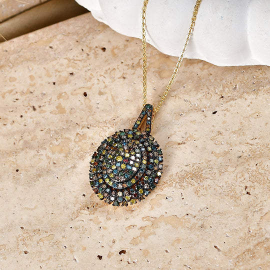 D'Joy Multi-Diamant Schmuckset ca. 50 cm 925 Silber 750 Gelbgold vermeil ca. 1.00 ct
