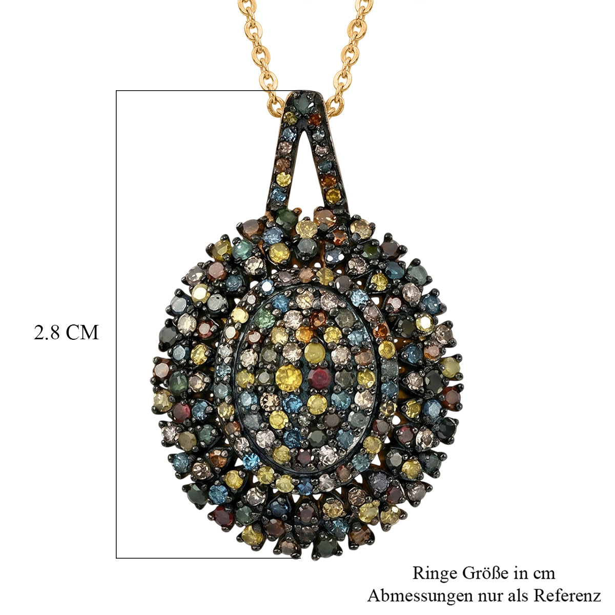 D'Joy Multi-Diamant Schmuckset ca. 50 cm 925 Silber 750 Gelbgold vermeil ca. 1.00 ct