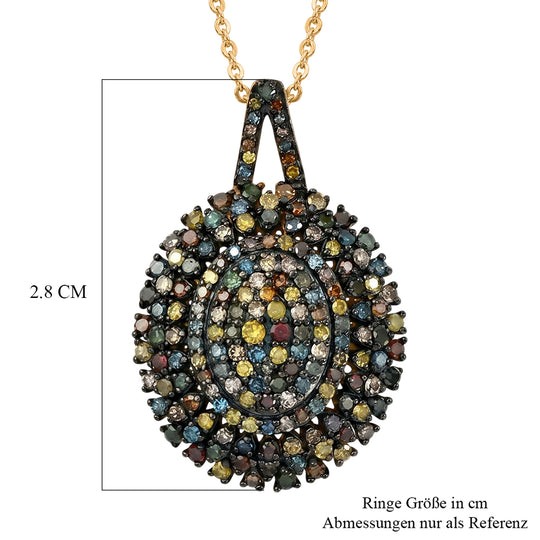 D'Joy Multi-Diamant Schmuckset ca. 50 cm 925 Silber 750 Gelbgold vermeil ca. 1.00 ct