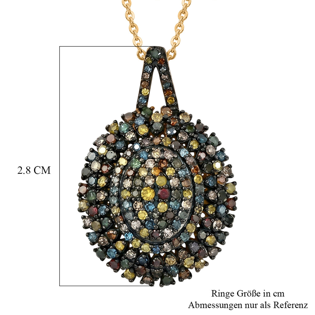 D'Joy Multi-Diamant Schmuckset ca. 50 cm 925 Silber 750 Gelbgold vermeil ca. 1.00 ct