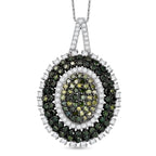 D'Joy Grüner Diamant, Weißer Diamant Schmuckset ca. 50 cm 925 Silber Rhodiniert ca. 1.00 ct