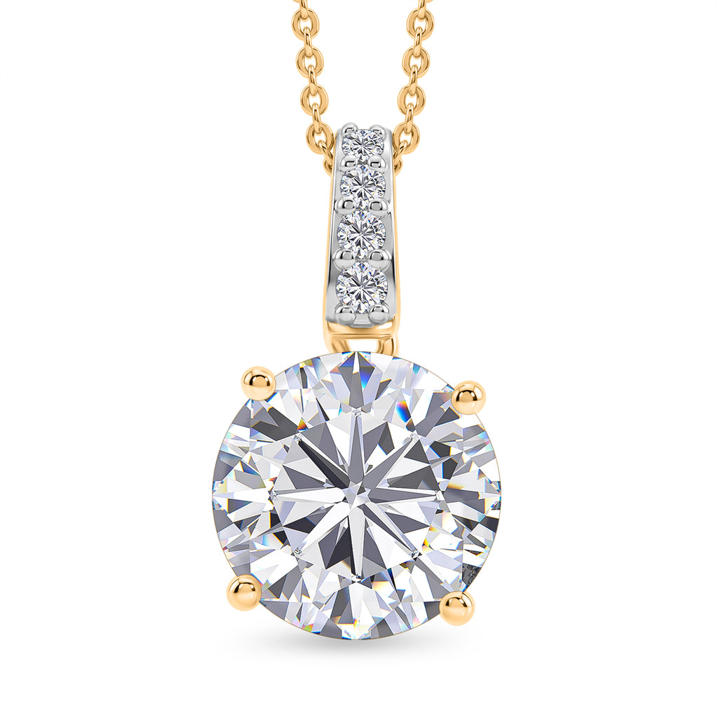 D'Joy Moissanit Schmuckset ca. 50 cm 925 Silber 750 Gelbgold vermeil ca. 5.02 ct