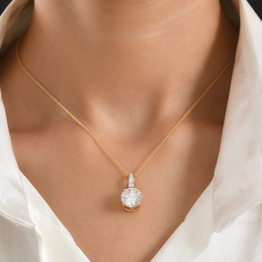 D'Joy Moissanit Schmuckset ca. 50 cm 925 Silber 750 Gelbgold vermeil ca. 5.02 ct