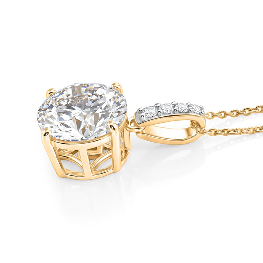 D'Joy Moissanit Schmuckset ca. 50 cm 925 Silber 750 Gelbgold vermeil ca. 5.02 ct
