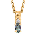 D'Joy Grüner Tansanit, Weißer Zirkon Schmuckset ca. 50 cm 925 Silber Gold und 316L Edelstahl Gold ca. 0,26 ct.