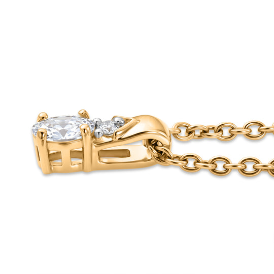 D'Joy Grüner Tansanit, Weißer Zirkon Schmuckset ca. 50 cm 925 Silber Gold und 316L Edelstahl Gold ca. 0,26 ct.