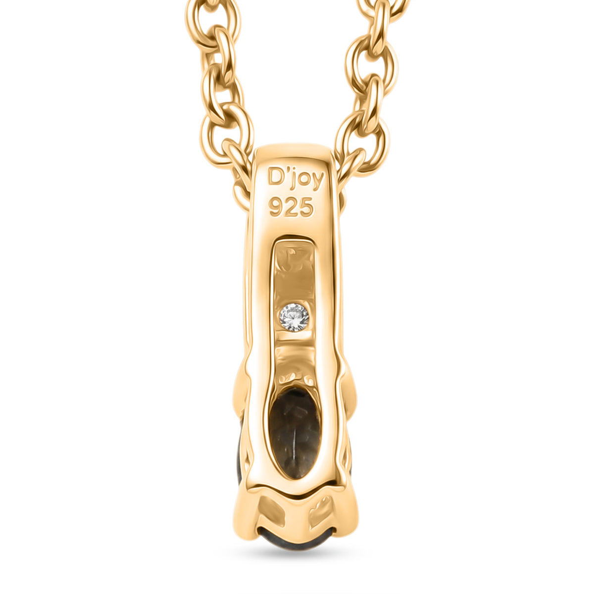 D'Joy Grüner Tansanit, Weißer Zirkon Schmuckset ca. 50 cm 925 Silber Gold und 316L Edelstahl Gold ca. 0,26 ct.