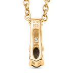 D'Joy Grüner Tansanit, Weißer Zirkon Schmuckset ca. 50 cm 925 Silber Gold und 316L Edelstahl Gold ca. 0,26 ct.