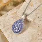 D'Joy Tansanit Schmuckset ca. 45 cm 925 Silber Rhodiniert, 925 Silber Rhodiniert und 750 Gelbgold Vermeil ca. 5,50 ct.