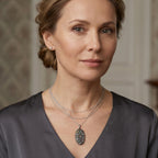 D'Joy Blauer Diamant, Natürlicher Champagner Diamant Schmuckset ca. 50 cm 925 Silber Rhodiniert ca. 1,02 ct.