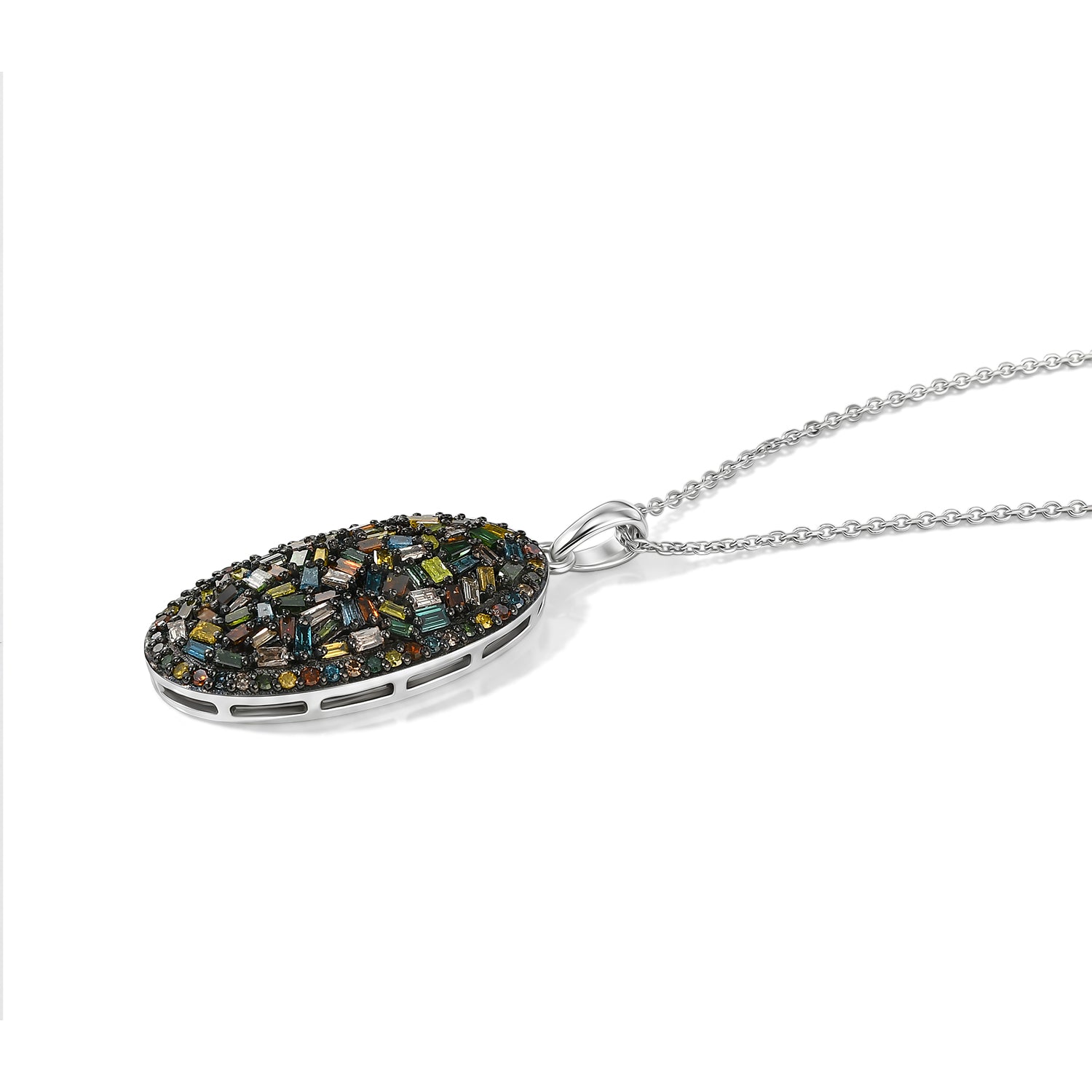 ARGYLE MINE - Blauer Diamant, Natürlicher Champagner Diamant Schmuckset ca. 50 cm 925 Silber Rhodiniert ca. 1.02 ct