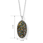 D'Joy Blauer Diamant, Natürlicher Champagner Diamant Schmuckset ca. 50 cm 925 Silber Rhodiniert ca. 1,02 ct.
