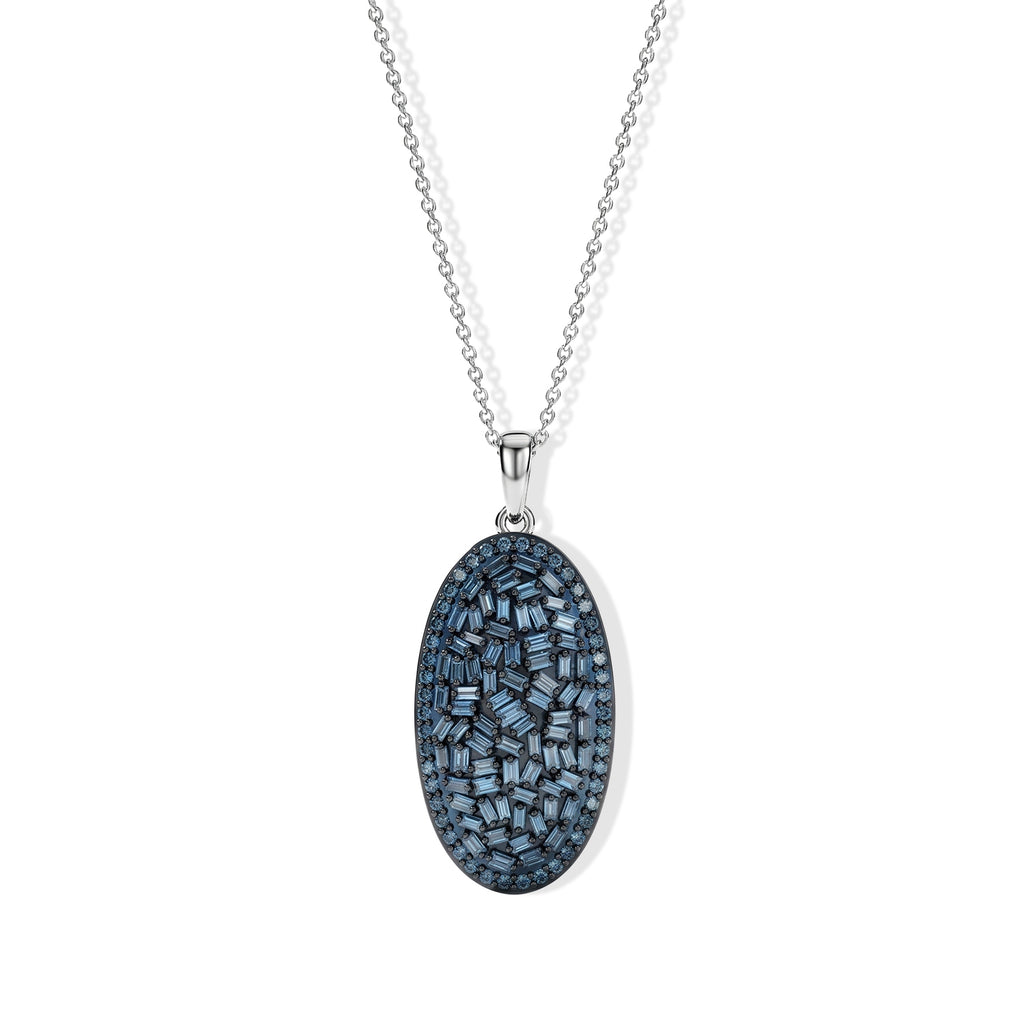 D'Joy Blauer Diamant Schmuckset ca. 50 cm 925 Silber Rhodiniert ca. 0,97 ct.