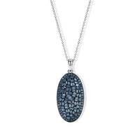 D'Joy Blauer Diamant (IR) Schmuckset ca. 50 cm 925 Silber Rhodiniert ca. 0.97 ct