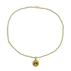 D'Joy AAA Ouro Verde-Quarz, Peridot Schmuckset ca. 50 cm 925 Silber 750 Gelbgold vermeil ca. 48,93 ct.