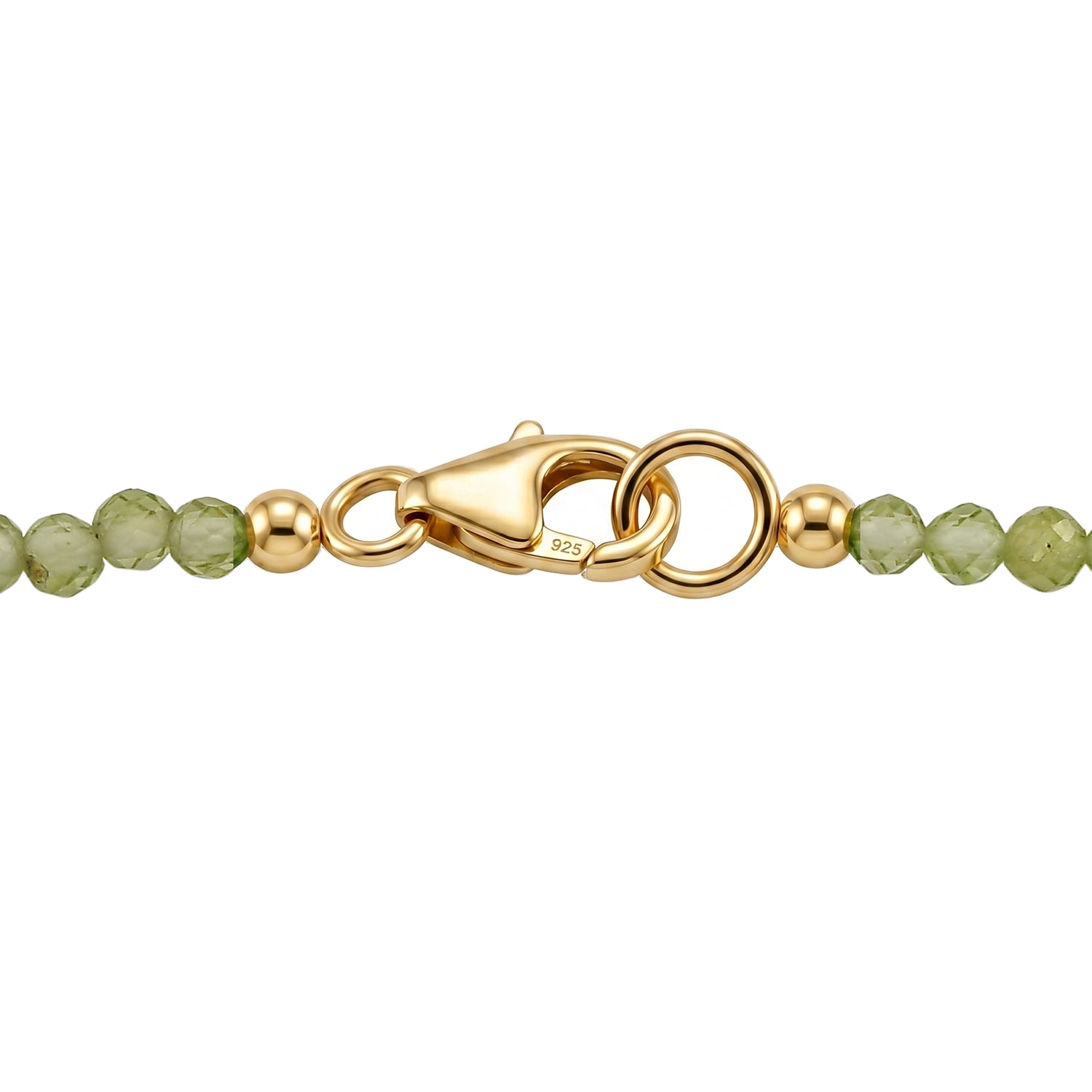 D'Joy AAA Ouro Verde-Quarz, Peridot Schmuckset ca. 50 cm 925 Silber 750 Gelbgold vermeil ca. 48,93 ct.