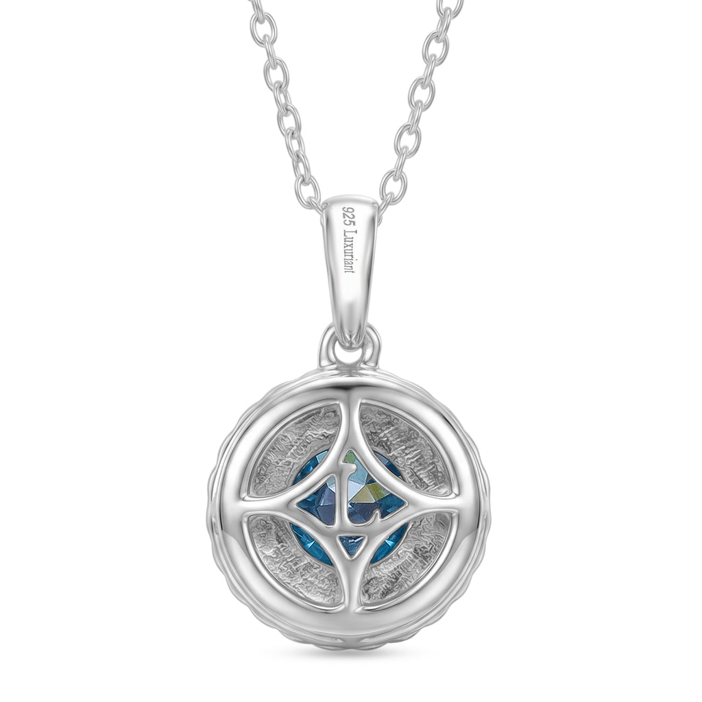 LUXURIANT DIAMOND - Lab Grown Blauer Diamant SI-GH Schmuckset ca. 50 cm 925 Silber Rhodiniert ca. 1,78 ct.