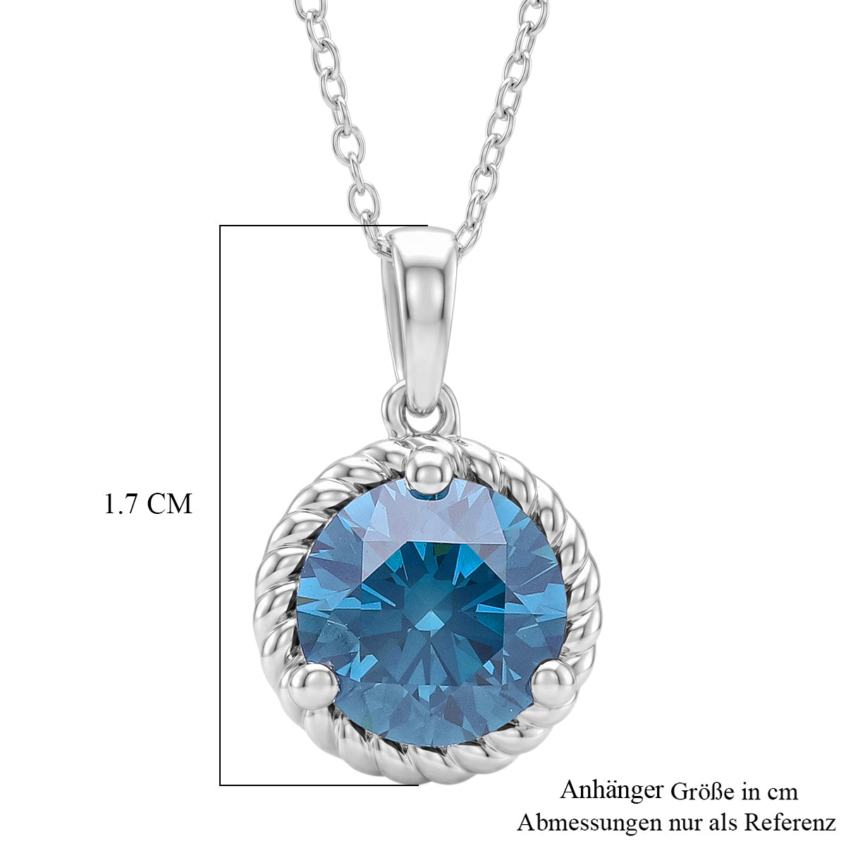 LUXURIANT DIAMOND - Lab Grown Blauer Diamant SI-GH Schmuckset ca. 50 cm 925 Silber Rhodiniert ca. 1,78 ct.
