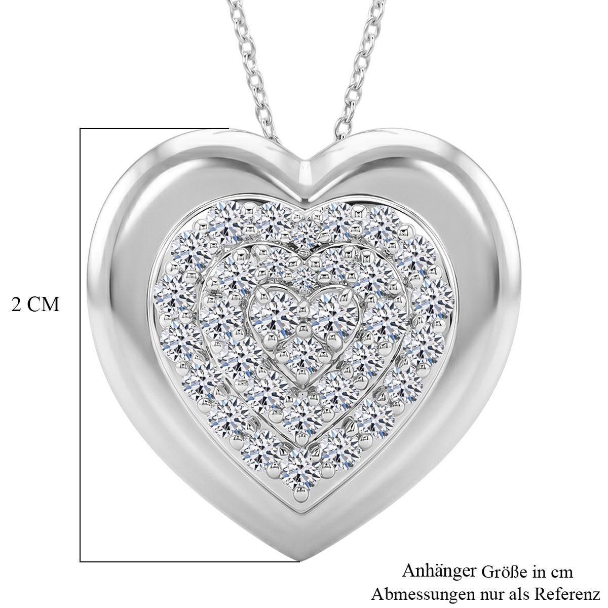 LUXURIANT DIAMOND - Lab Grown Diamant SI-GH SGL zertifiziert Schmuckset ca. 50 cm 925 Silber Rhodiniert ca. 1,00 ct.